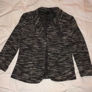 Aqua White and Black Heathered Blazer